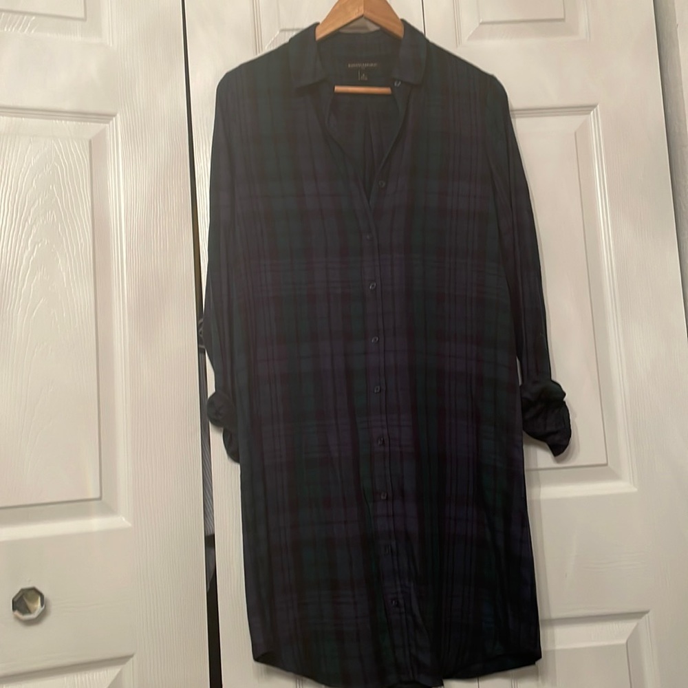 Plaid women banana republic dress shirt